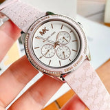 Buy Shop Michael Kors Jessa Quartz Silver Dial Pink Silicone Strap Watch For Women - MK7268 USA Online
