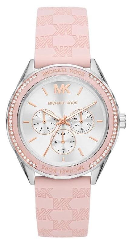 Buy Shop Michael Kors Jessa Quartz Silver Dial Pink Silicone Strap Watch For Women - MK7268 USA Online
