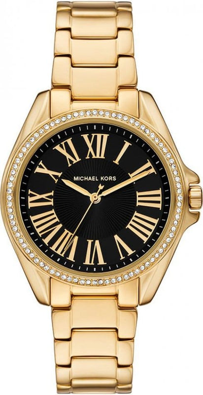 Buy Shop Michael Kors Kacie Analogue Black Dial Gold Steel Strap Watch for Women - MK4852 USA Online