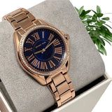 Buy Shop Michael Kors Kacie Three Hand Black Dial Rose Gold Steel Strap Watch for Women - MK6930 USA Online