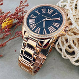 Buy Shop Michael Kors Kacie Three Hand Black Dial Rose Gold Steel Strap Watch for Women - MK6930 USA Online