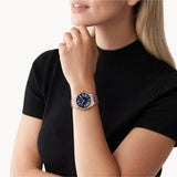 Buy Shop Michael Kors Kacie Three Hand Black Dial Rose Gold Steel Strap Watch for Women - MK6930 USA Online