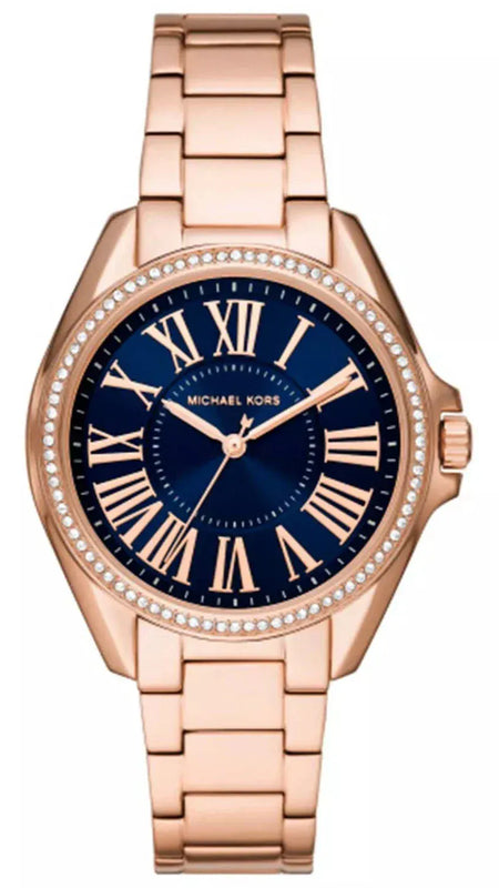 Buy Shop Michael Kors Kacie Three Hand Black Dial Rose Gold Steel Strap Watch for Women - MK6930 USA Online