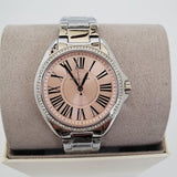 Buy Shop Michael Kors Kacie Three Hand Pink Dial Silver Steel Strap Watch for Women - MK6929 USA Online