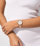 Buy Shop Michael Kors Kacie Three-Hand White Dial Rose Gold Steel Strap Watch for Women - MK4853 USA Online