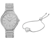Buy Shop Michael Kors Kerry Crystal Pave Silver Dial Silver Steel Strap Watch For Women - MK3359 USA Online