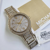 Buy Shop Michael Kors Kerry Crystals Gold Dial Gold Steel Strap Watch For Women - MK3360 USA Online