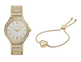 Buy Shop Michael Kors Kerry Crystals Gold Dial Gold Steel Strap Watch For Women - MK3360 USA Online