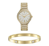 Buy Shop Michael Kors Kerry Crystals Gold Dial Gold Steel Strap Watch For Women - MK3360 USA Online