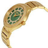 Buy Shop Michael Kors Kerry Green Dial Gold Steel Strap Watch for Women - MK3409 USA Online