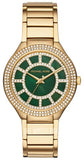 Buy Shop Michael Kors Kerry Green Dial Gold Steel Strap Watch for Women - MK3409 USA Online