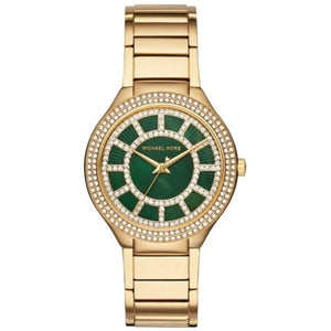 Buy Shop Michael Kors Kerry Green Dial Gold Steel Strap Watch for Women - MK3409 USA Online