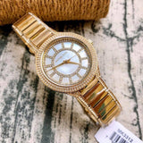 Buy Shop Michael Kors Kerry Mother of Pearl Dial Gold Steel Strap Watch for Women - MK3312 USA Online