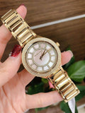 Buy Shop Michael Kors Kerry Mother of Pearl Dial Gold Steel Strap Watch for Women - MK3396 USA Online
