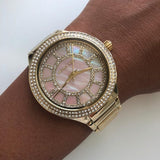 Buy Shop Michael Kors Kerry Mother of Pearl Dial Gold Steel Strap Watch for Women - MK3396 USA Online
