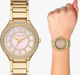 Buy Shop Michael Kors Kerry Mother of Pearl Dial Gold Steel Strap Watch for Women - MK3396 USA Online