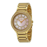 Buy Shop Michael Kors Kerry Mother of Pearl Dial Gold Steel Strap Watch for Women - MK3396 USA Online