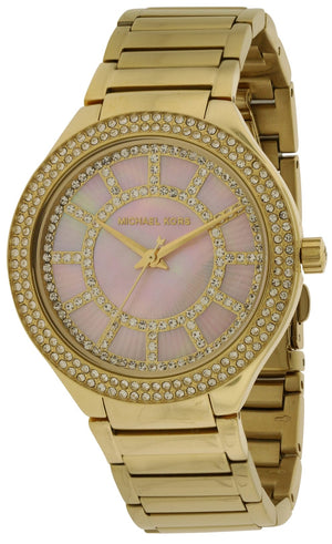 Buy Shop Michael Kors Kerry Mother of Pearl Dial Gold Steel Strap Watch for Women - MK3396 USA Online