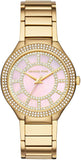 Buy Shop Michael Kors Kerry Mother of Pearl Dial Gold Steel Strap Watch for Women - MK3396 USA Online