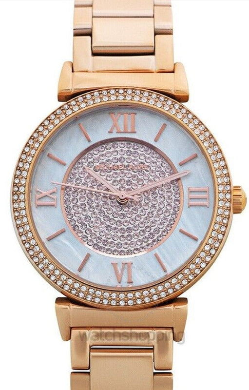 Buy Shop Michael Kors Kerry Mother of Pearl Dial Rose Gold Steel Strap Watch for Women - MK3333 USA Online
