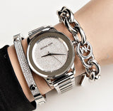Buy Shop Michael Kors Kinley Diamond Pave Silver Dial Silver Steel Strap Watch for Women - MK5996 USA Online