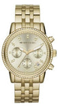 Buy Shop Michael Kors Runway Chronograph Gold Dial Gold Steel Strap Watch For Women - MK5698 USA Online