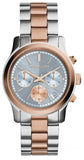 Buy Shop Michael Kors Runway Chronograph Blue Dial Two Tone Steel Strap Watch For Women - MK6166 USA Online