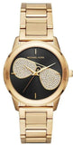 Buy Shop Michael Kors Hartman Analog Quartz Black Dial Gold Steel Strap Watch For Women - MK3647 USA Online