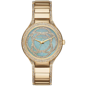 Buy Shop Michael Kors Kerry Mother of Pearl Dial Gold Steel Strap Watch for Women - MK3481 USA Online