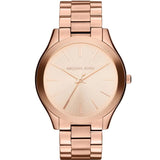 Buy Shop Michael Kors Mini Slim Runway Chronograph Quartz Rose Gold Dial Rose Gold Steel Strap Watch For Women - MK3205 USA Online