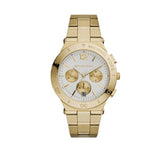 Buy Shop Michael Kors Wyatt Chronograph White Dial Gold Steel Strap Watch For Women - MK5933 USA Online