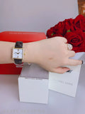 Buy Shop Michael Kors Lake Quartz White Dial Black Leather Strap Watch For Women - MK2762 USA Online