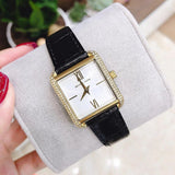 Buy Shop Michael Kors Lake Quartz White Dial Black Leather Strap Watch For Women - MK2762 USA Online