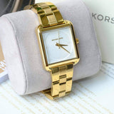 Buy Shop Michael Kors Lake Quartz White Dial Gold Steel Strap Watch For Women - MK3644 USA Online