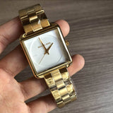 Buy Shop Michael Kors Lake Quartz White Dial Gold Steel Strap Watch For Women - MK3644 USA Online