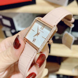 Buy Shop Michael Kors Lake Quartz White Dial Pink Leather Strap Watch For Women - MK2763 USA Online