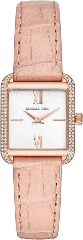 Buy Shop Michael Kors Lake Quartz White Dial Pink Leather Strap Watch For Women - MK2763 USA Online