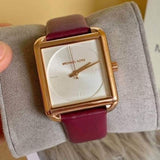 Buy Shop Michael Kors Lake White Dial Brown Leather Strap Watch For Women - MK2584 USA Online