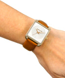 Buy Shop Michael Kors Lake White Dial Brown Leather Strap Watch For Women - MK2584 USA Online