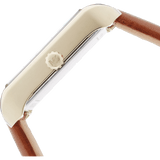 Buy Shop Michael Kors Lake White Dial Brown Leather Strap Watch For Women - MK2584 USA Online