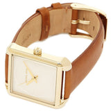 Buy Shop Michael Kors Lake White Dial Brown Leather Strap Watch For Women - MK2584 USA Online