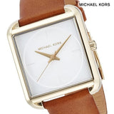 Buy Shop Michael Kors Lake White Dial Brown Leather Strap Watch For Women - MK2584 USA Online