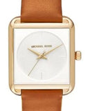 Buy Shop Michael Kors Lake White Dial Brown Leather Strap Watch For Women - MK2584 USA Online
