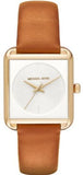 Buy Shop Michael Kors Lake White Dial Brown Leather Strap Watch For Women - MK2584 USA Online