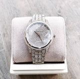 Buy Shop Michael Kors Lauryn Analog Crystals Silver Dial Silver Steel Strap Watch For Women - MK3717 USA Online