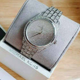 Buy Shop Michael Kors Lauryn Analog Crystals Silver Dial Silver Steel Strap Watch For Women - MK3717 USA Online