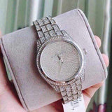 Buy Shop Michael Kors Lauryn Analog Crystals Silver Dial Silver Steel Strap Watch For Women - MK3717 USA Online