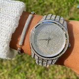 Buy Shop Michael Kors Lauryn Analog Crystals Silver Dial Silver Steel Strap Watch For Women - MK3717 USA Online