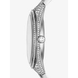 Buy Shop Michael Kors Lauryn Analog Crystals Silver Dial Silver Steel Strap Watch For Women - MK3717 USA Online