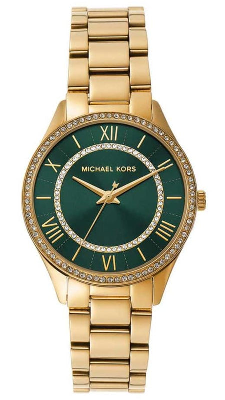 Buy Shop Michael Kors Lauryn Analog Green Dial Gold Steel Strap Watch for Women - MK4737 USA Online